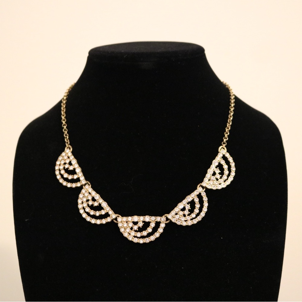 J. Crew Gold and Rhinestone Statement Necklace